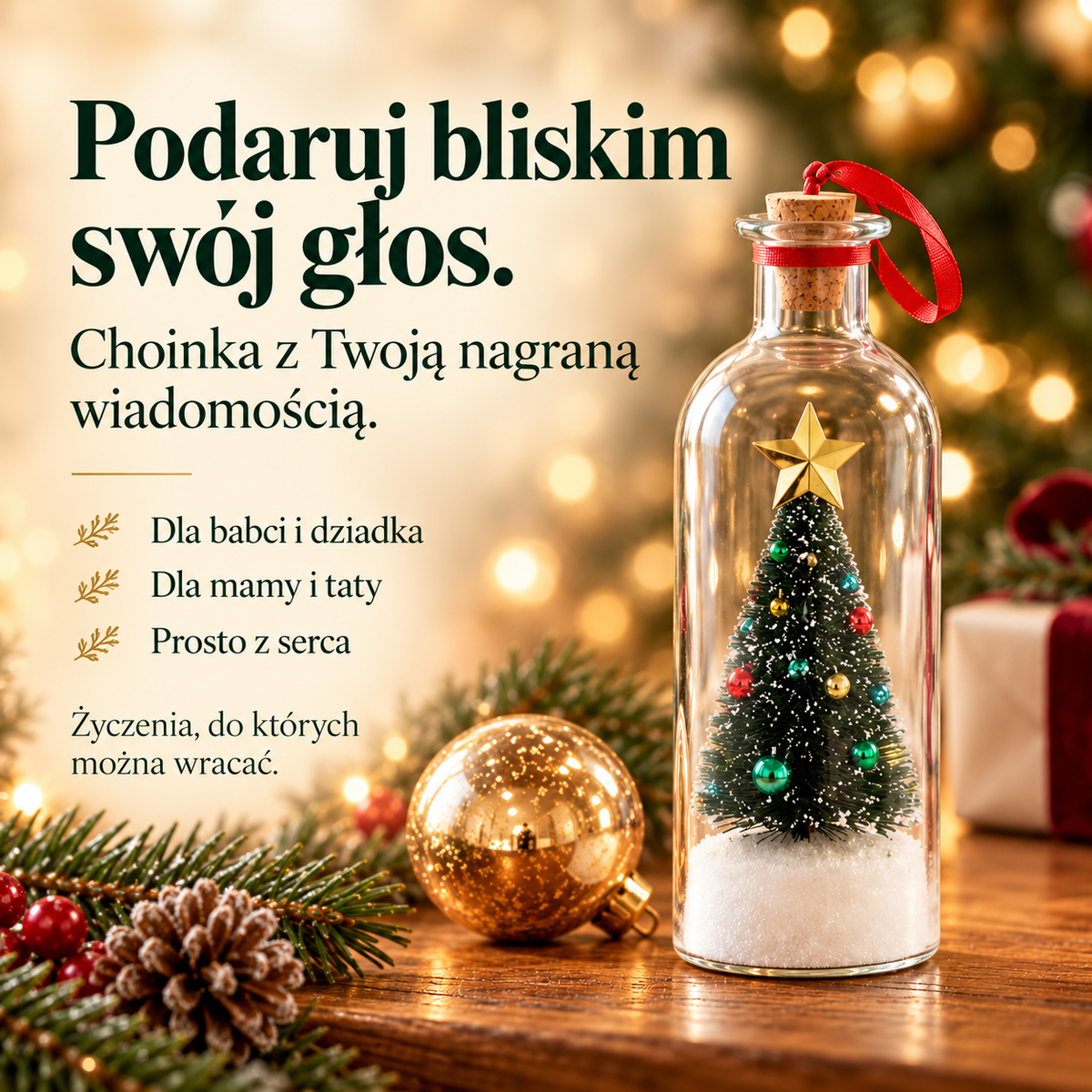 Podaruj bliskim swój głos – choinka z nagraną wiadomością